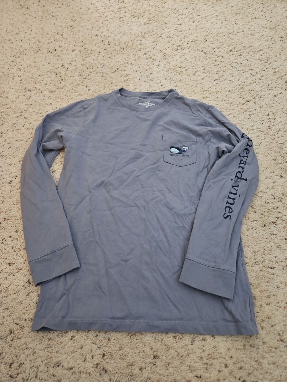 Vineyard Vines Halloween Vampire Whale Long Sleeve Tee Boys Medium